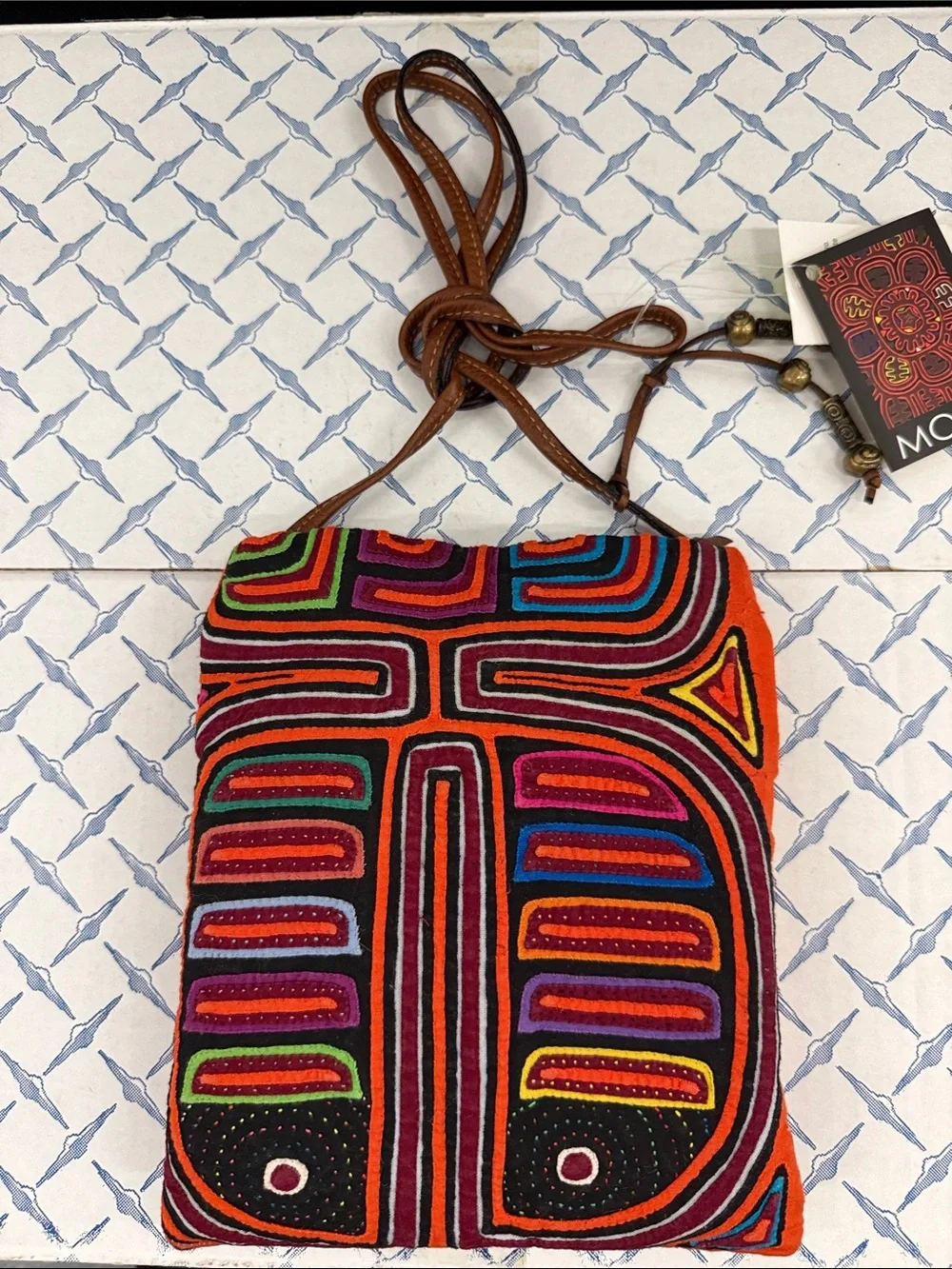 Handmade Multicolor Embroidered Crossbody Bag by